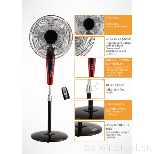 Ventiladores teledirigidos calientes del soporte del motor de aluminio / de cobre de la fan del pedestal de la venta